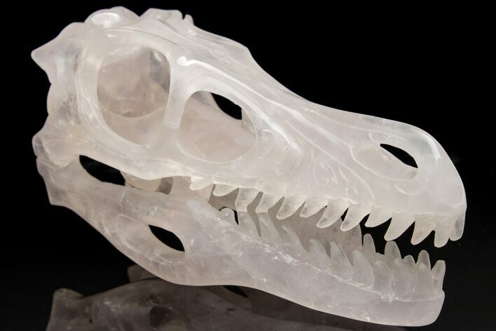 Carved Quartz Crystal Dinosaur Skull #208837